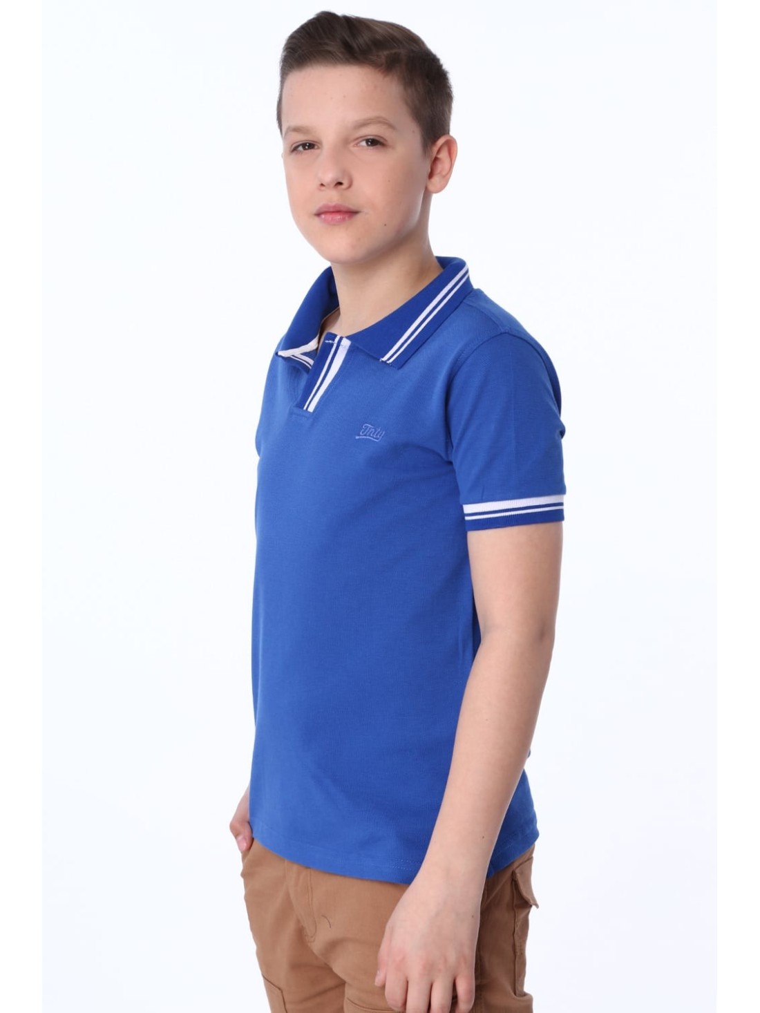 Kornblumenblaues Poloshirt für Jungen NDZ4475 – Online-Shop – Boutique